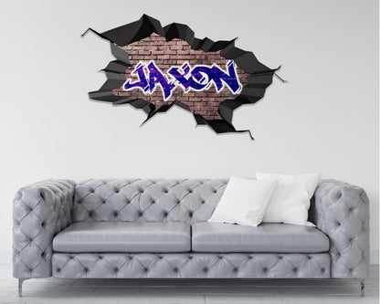 Graffiti Name Wall Decor, Custom Art Decal, Personalized Name Wall Decal, Teen Room Decor, Gift For Kids, Custom Name Wall Sticker