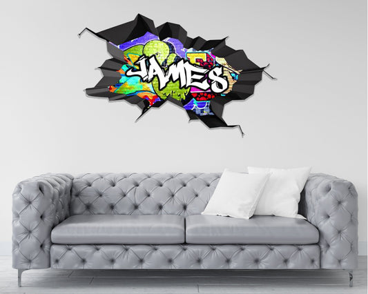 CUSTOM WALL MURAL, Graffiti Wall Decal, Vinyl Wall Stickers, Name Wall Decal, Home Decor Art, Personalized Sticker, Graffiti Wall Art