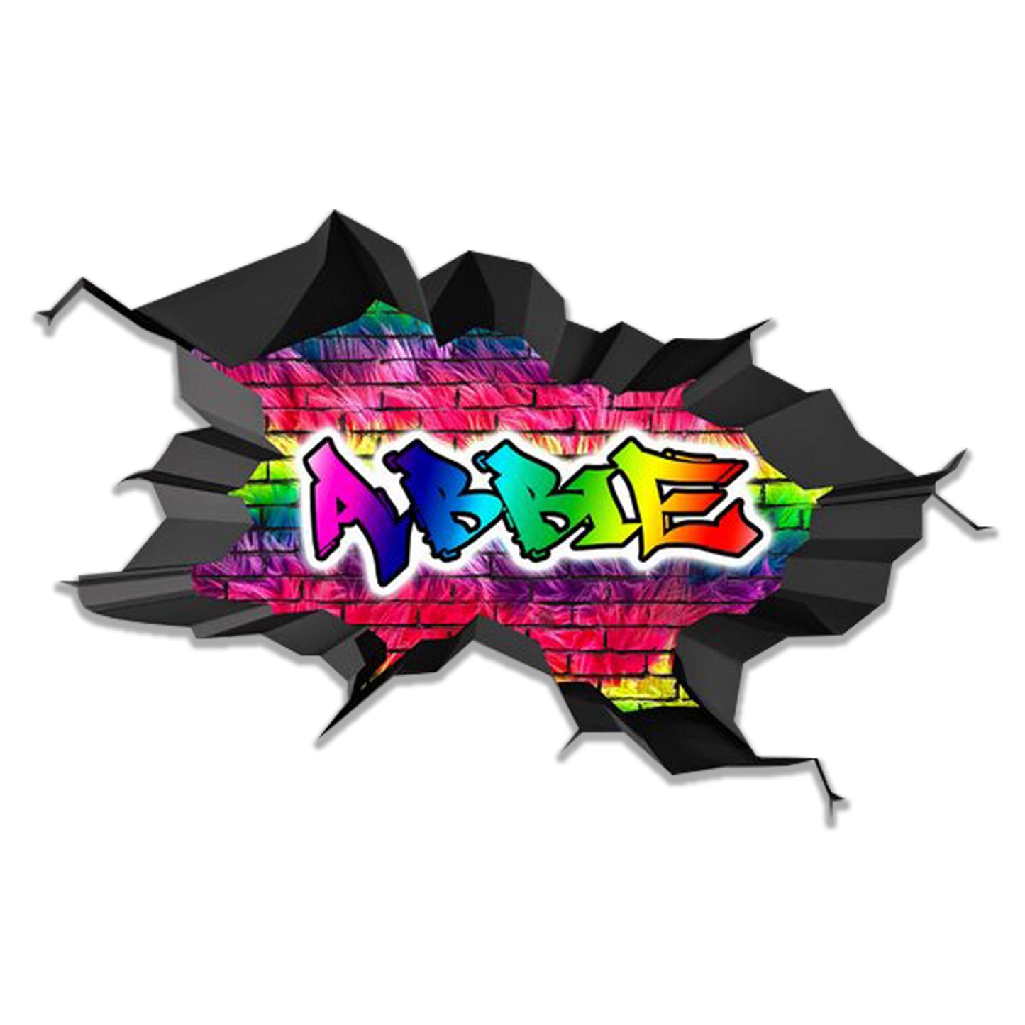 Personalized Graffiti Name Wall Decal - Vinyl Sticker - 3D Kids Room Decor - Removable Wall Art - Custom Name Wall Mural