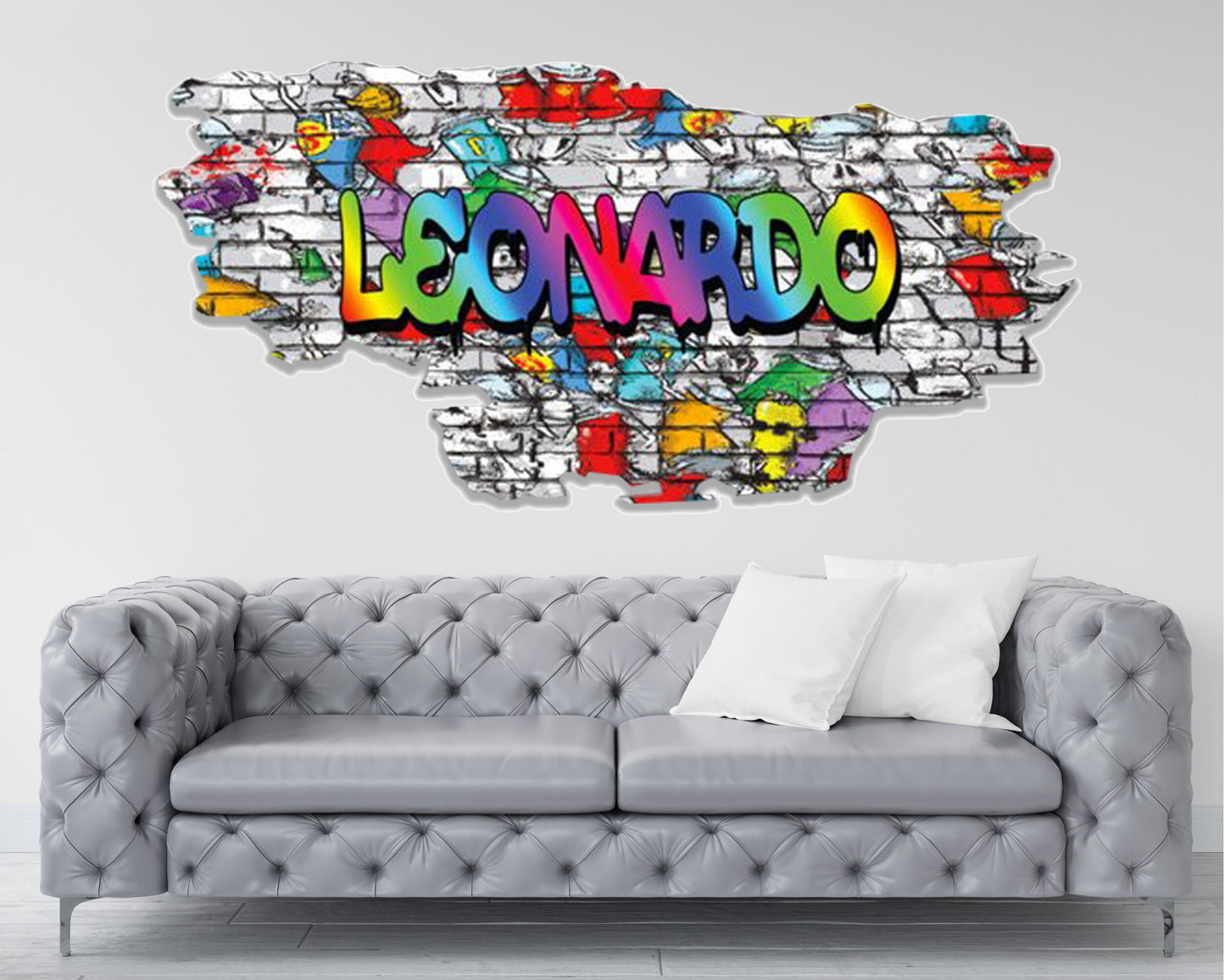 Personalized Graffiti Wall Art Decal, Custom Name Hip Hop Sticker, Street Art Background, Vinyl Graffiti Mural, Kids Room Decor