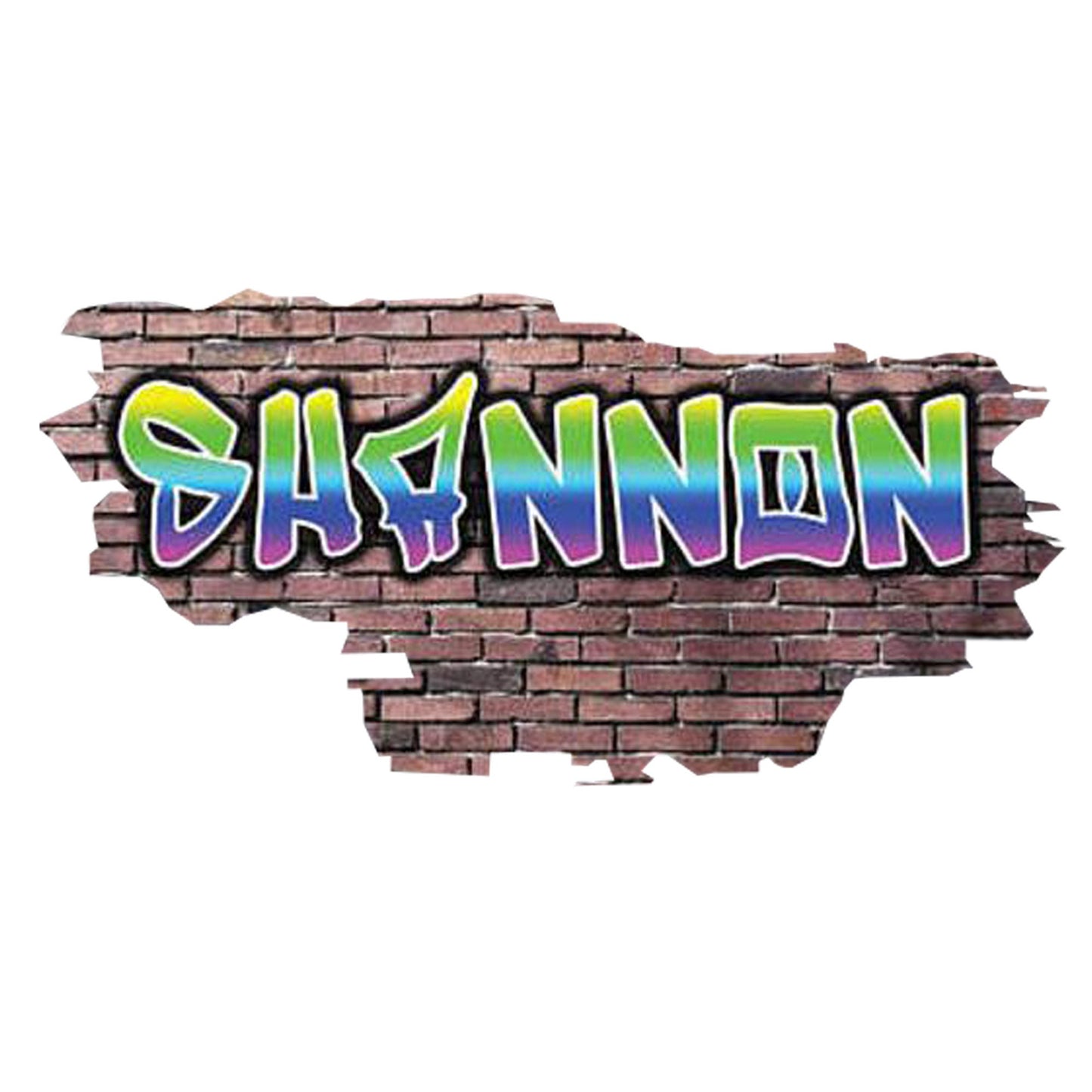 Graffiti Name Brick Wall Decal - Custom Name Art - Personalized Sticker - Boys' Room Decor - Unique Wall Accent - Custom Gift