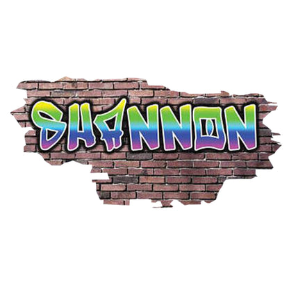 Graffiti Name Brick Wall Decal - Custom Name Art - Personalized Sticker - Boys' Room Decor - Unique Wall Accent - Custom Gift