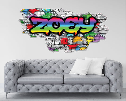 Graffiti Wall Decor - Custom Art Decal - Personalized Name Wall Decal - Unique Graffiti Wall Art - Kid's Gift - Custom Name Wall Sticker