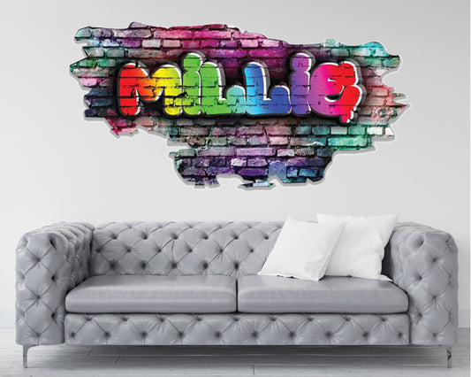 GRAFFITI WALL DECOR, Custom Art Decal, Personalized Name Wall Decal, My Sticky Wall Decal, Gift For Kids, Custom Name Wall Sticker