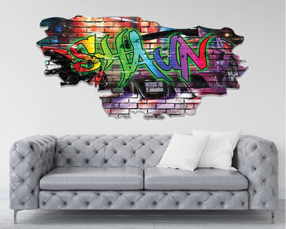 GRAFFITI NAME DECAL, Wall Decor, Personalized Wall Decal, Graffiti Wall Art, Custom Wall Sticker, Gift For Kids, Graffiti Sticker