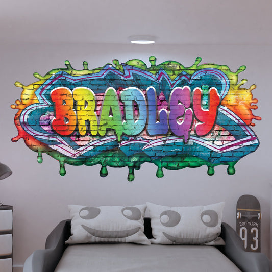 Custom Graffiti Name Wall Decal - Personalized Graffiti Art Sticker for Kids' Room Decor - Unique Gift Idea for Children - Game Room Decor