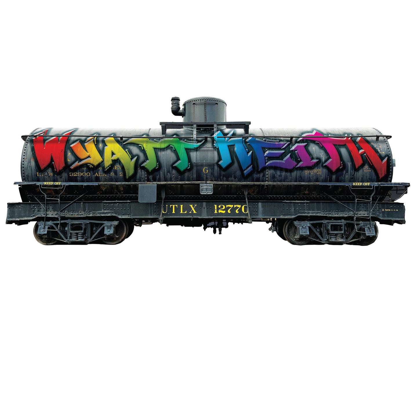 Custom Railroad Car Graffiti Wall Art - Personalized Name Wallpaper, Kids' Room Wall Decal, Nursery Decor, Bedroom Art Mural, Wall Sticker