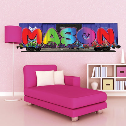 Custom Graffiti Wall Art - Personalized Name Wallpaper, Kids' Room Wall Decal, Nursery Decor, Teen Bedroom Art Mural, Colorful Wall Sticker