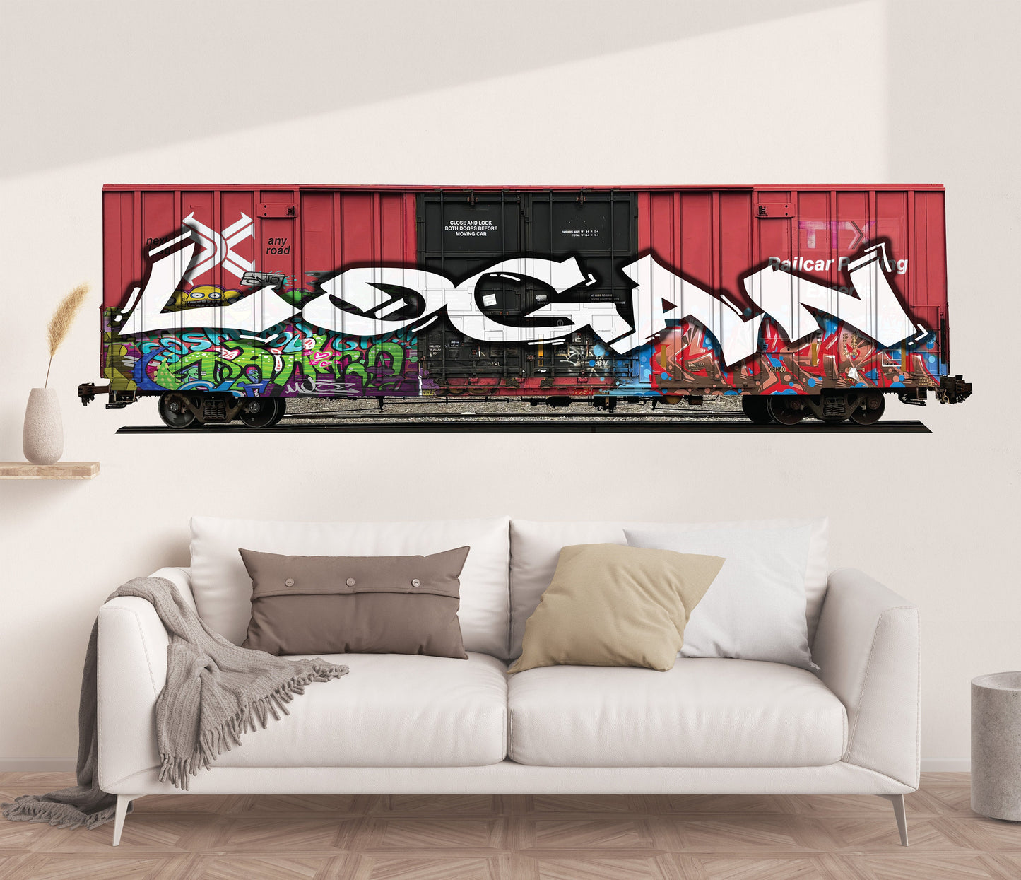 Custom Railway Graffiti Wall Art - Personalized Name Wallpaper, Kids' Room Wall Decal, Nursery Decor, Teen Bedroom Art Mural, Wall Sticker