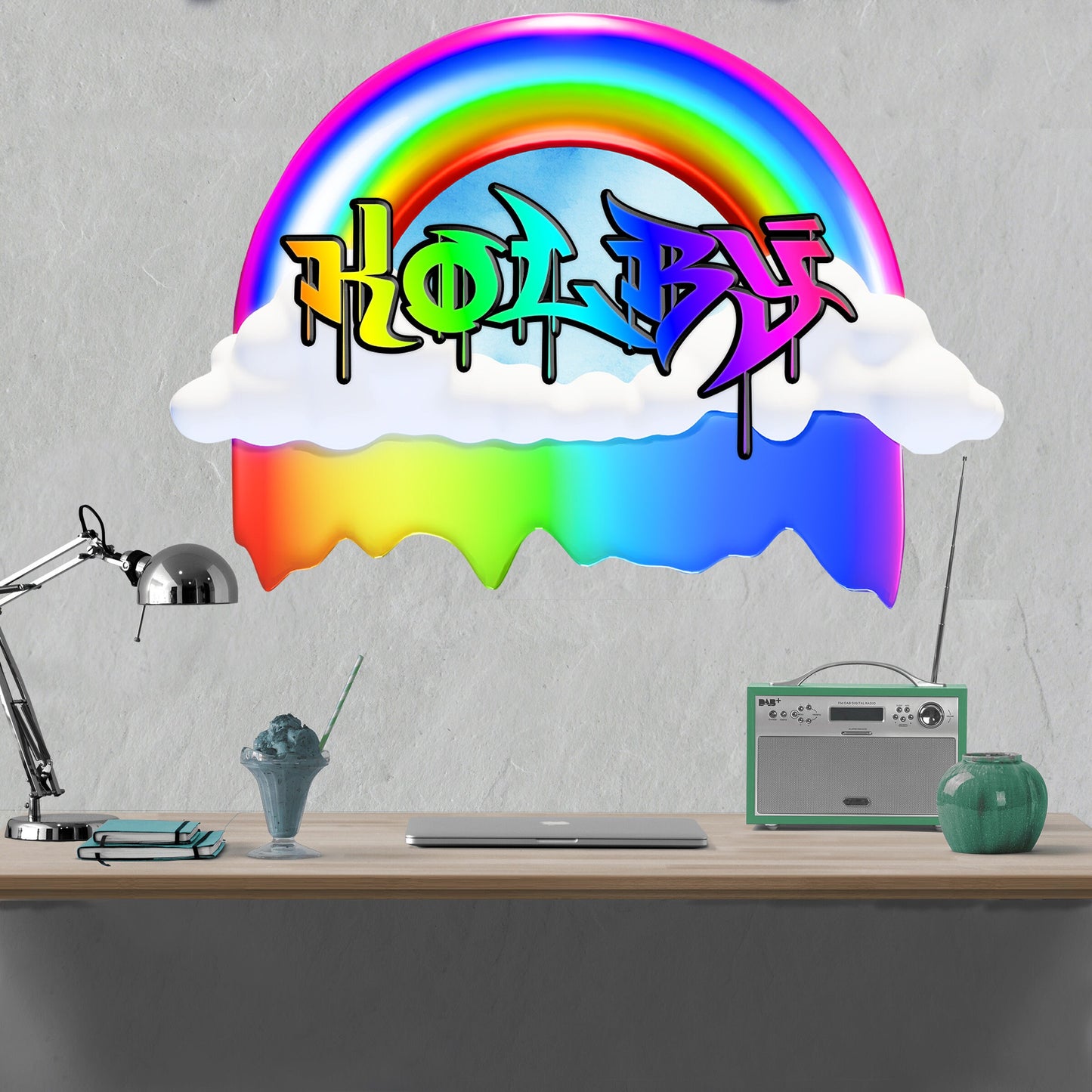 Rainbow cloud custom decal