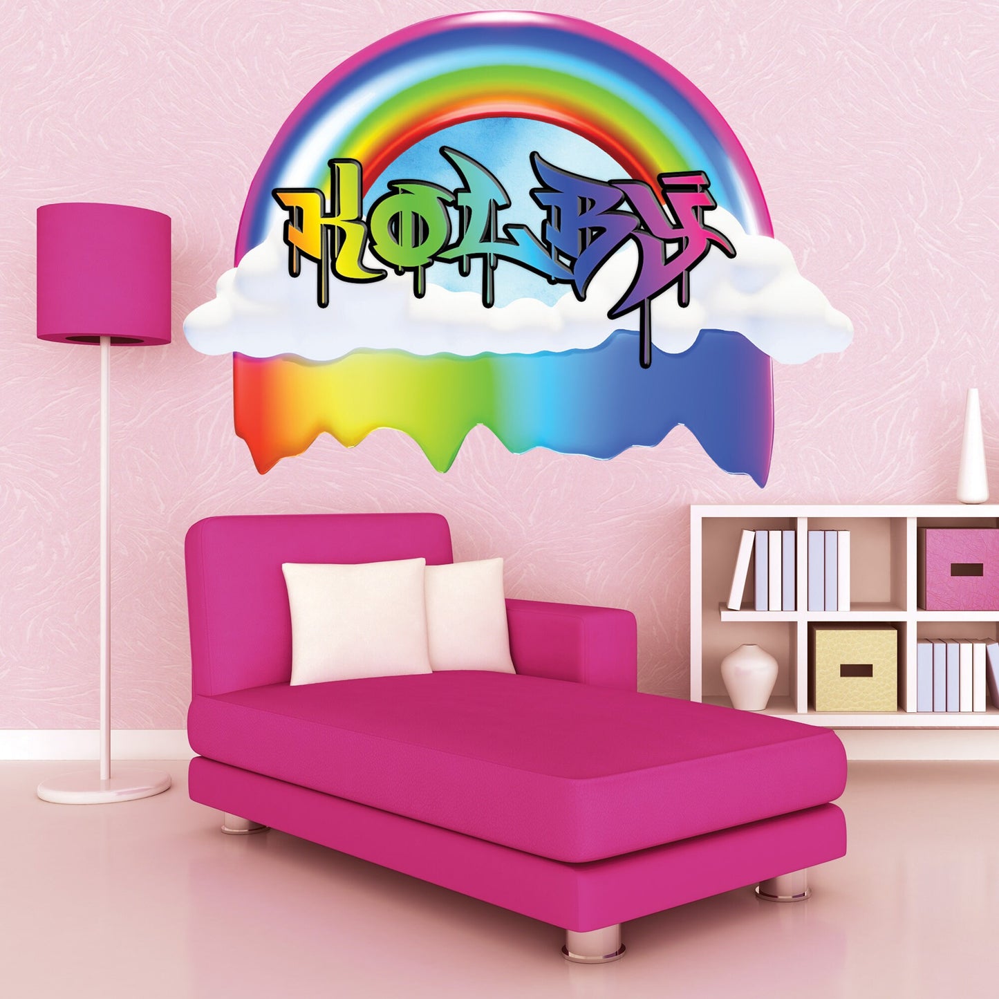 Rainbow Graffiti Wall Decal, Custom Nursery Wall Decor, Personalized Name Wall Sticker, Kids Wall Decal, Peel & Sticker Mural