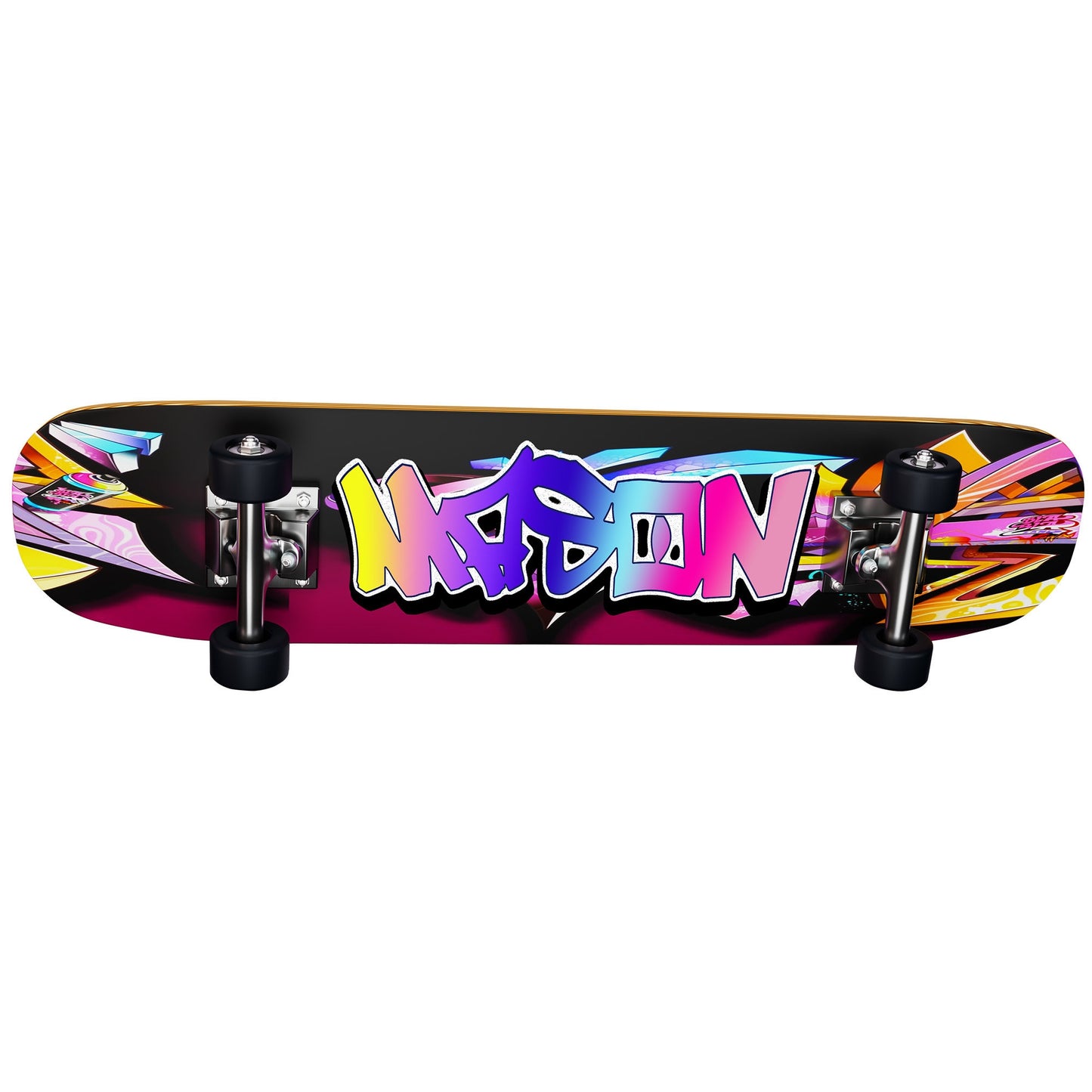 Custom Skateboard Wall Art - Personalized Skater Name Decal for Kids, Skateboard Deck Graffiti, Vinyl Wall Mural, Longboard Room Decor