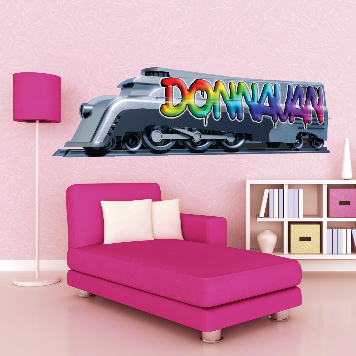 Custom Locomotive Graffiti Wall Art - Personalized Name Wallpaper, Kids' Room Decal, Nursery Decor, Teen Bedroom Mural, Train Wall Sticker